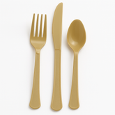 Heavyweight Gold Plastic Cutlery Set